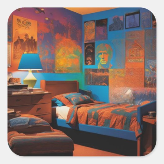 Schwarzlichttage Quadratischer Aufkleber (Vorderseite)