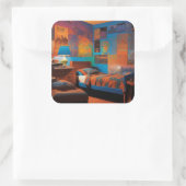 Schwarzlichttage Quadratischer Aufkleber (Tasche)