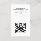 SCHWARZLINIEN-MONOGRAMM-FIRMENLOGO-QR-CODE VISITENKARTE (Rückseite)