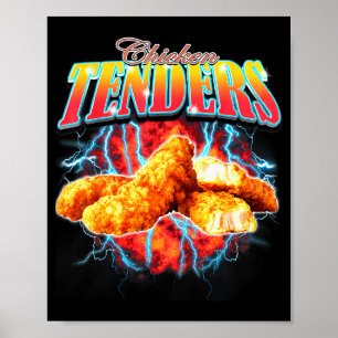 Schwarzmarkt-Rap Lustige Chicken Tenders Vintage 9 Poster