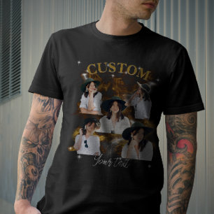 Schwarzmarkt-Shirt Rap-Stil Vintage Custom-Foto-Sh T-Shirt