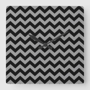 Schwarzmarokkanische Moods Chevrons Quadratische Wanduhr