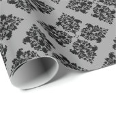 Schwarzmarokkanischer Damast Geschenkpapier (Rolleneckpunkt)