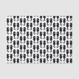 Schwarzmeer-Pferde auf Weiß Seidenpapier