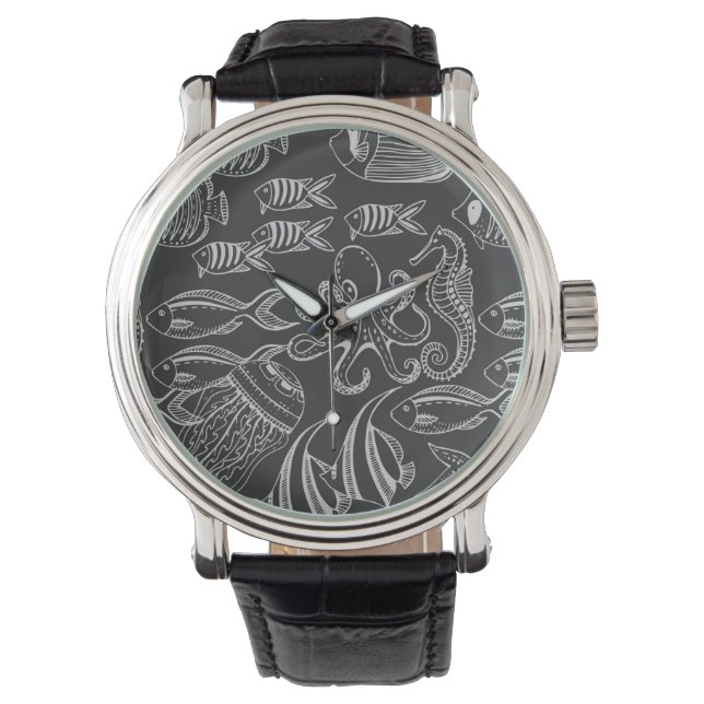 Schwarzmeermuster Armbanduhr (Vorderseite)
