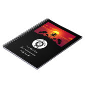 Schwarzmeerschildkröte-Silhouette Diamond Monogram Notizblock (Linke Seite)