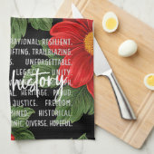 Schwarzmonatsgeschichte mit Blume Geschirrtuch (Viertel Falte)