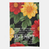 Schwarzmonatsgeschichte mit Blume Geschirrtuch (Vertikal)