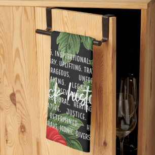 Schwarzmonatsgeschichte mit Blume Geschirrtuch