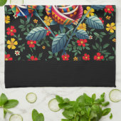 Schwarzmonatsgeschichte mit Blume Geschirrtuch (Gefaltet)