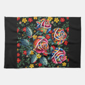 Schwarzmonatsgeschichte mit Blume Geschirrtuch (Horizontal)