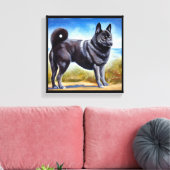 Schwarznorwegischer Elkhound-Hund Leinwanddruck (Insitu (Wohnzimmer))