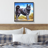 Schwarznorwegischer Elkhound-Hund Leinwanddruck (Insitu (Schlafzimmer))
