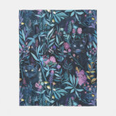 Schwarzpanther-Blätter Fleecedecke (Vorderseite)