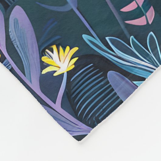 Schwarzpanther-Blätter Fleecedecke (Ecke)