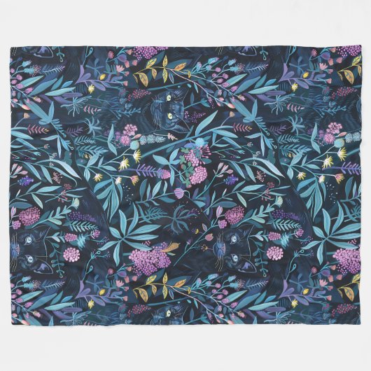 Schwarzpanther-Blätter Fleecedecke (Vorderseite (Horizontal))