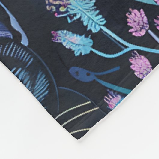 Schwarzpanther-Blätter Fleecedecke (Ecke)