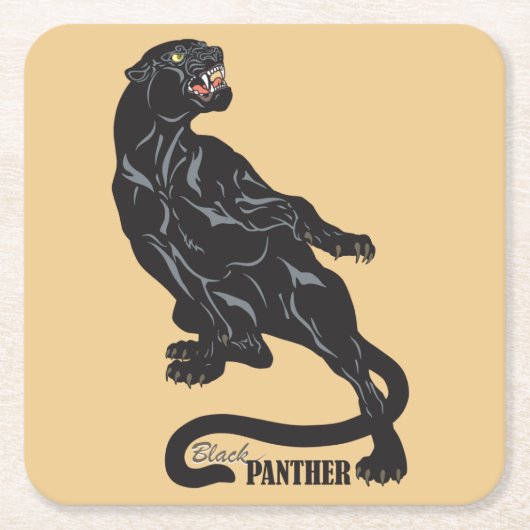 Schwarzpanther Rechteckiger Pappuntersetzer (Vorderseite)