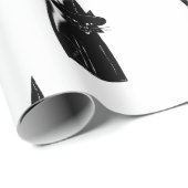 SCHWARZPAPIERKATZE MIT HAT GESCHENKPAPIER (Rolleneckpunkt)