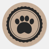 Schwarzpappdruck auf braunem Papier Runder Aufkleber (Vorderseite)