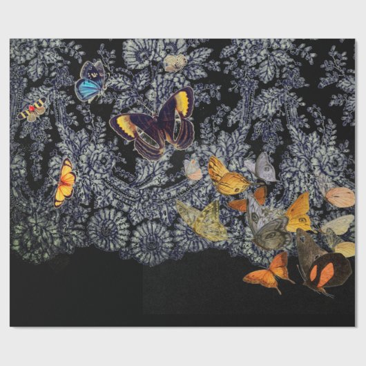 SCHWARZPATTER MIT SCHALTFLÄCHE GESCHENKPAPIER (Flach)