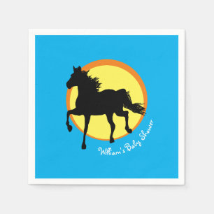 Schwarzpferd in Sunset (Party Napkins) Serviette
