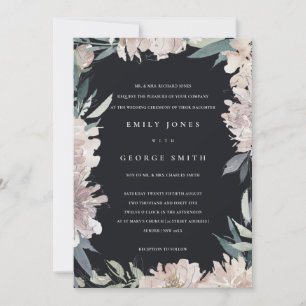 SCHWARZPINK BLUSH WATERCOLOR FLUSSBREITE INVITE DANKESKARTE