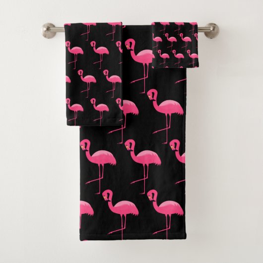 SCHWARZPINK FLAMINGO HELLES BADEZIMMER TOWEL SET (Insitu)