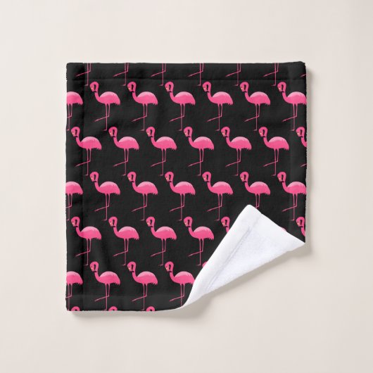 SCHWARZPINK FLAMINGO HELLES BADEZIMMER TOWEL SET (Waschlappen)