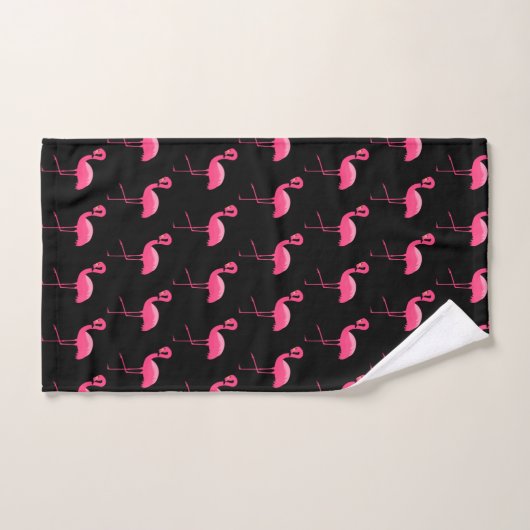 SCHWARZPINK FLAMINGO HELLES BADEZIMMER TOWEL SET (Handtuch)