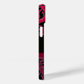 SCHWARZPINK FUCHSIA DAMASK MONOGRAM, Ruby Gemstone Case-Mate iPhone Hülle (Rückseite / Rechts)