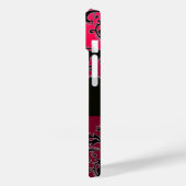 SCHWARZPINK FUCHSIA DAMASK MONOGRAM, Ruby Gemstone Case-Mate iPhone Hülle (Rückseite / Links)