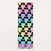 Schwarzpolka dot Gradient Regenbogen Custom Monogr Yogamatte (Vorderseite)