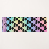 Schwarzpolka dot Gradient Regenbogen Custom Monogr Yogamatte (Vorderseite (Horizontal))