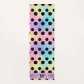 Schwarzpolka dot Gradient Regenbogen Custom Monogr Yogamatte (Vorderseite)