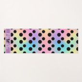 Schwarzpolka dot Gradient Regenbogen Custom Monogr Yogamatte (Vorderseite (Horizontal))