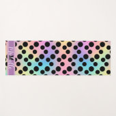 Schwarzpolka dot Gradient Regenbogen Custom Monogr Yogamatte (Vorderseite (Horizontal))