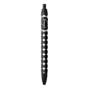 Schwarzpolka-Dot-Monogramm Kugelschreiber
