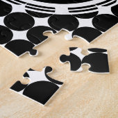 Schwarzpolka-Dot-Monogramm Puzzle (Seite)