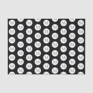 Schwarzpolka-Dot-Monogramm Seidenpapier