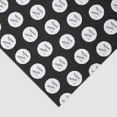 Schwarzpolka-Dot-Monogramm Seidenpapier (Ausschnitt)