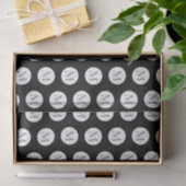 Schwarzpolka-Dot-Monogramm Seidenpapier (Geschenk)