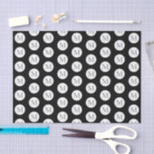 Schwarzpolka-Dot-Monogramm Seidenpapier (Handwerk)
