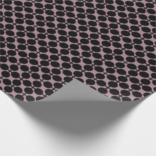Schwarzpolka-Punkt-Karo-Mode Geschenkpapier (Ecke)