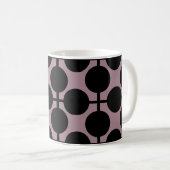 Schwarzpolka-Punkt-Karo-Mode Kaffeetasse (VorderseiteRechts)