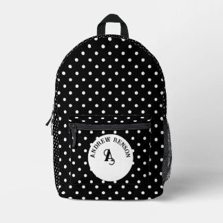 Schwarzpolka-Punkte anpassbar Bedruckter Rucksack