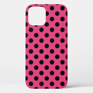 Schwarzpolka-Punkte auf Fuchsia Case-Mate iPhone Hülle