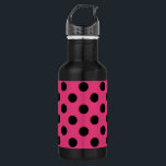 Schwarzpolka-Punkte auf Fuchsia Edelstahlflasche<br><div class="desc">Schwarzpolka-Punkte auf Fuchsia</div>