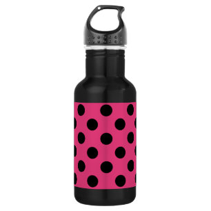 Schwarzpolka-Punkte auf Fuchsia Edelstahlflasche