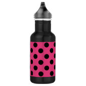 Schwarzpolka-Punkte auf Fuchsia Edelstahlflasche (Rechts)